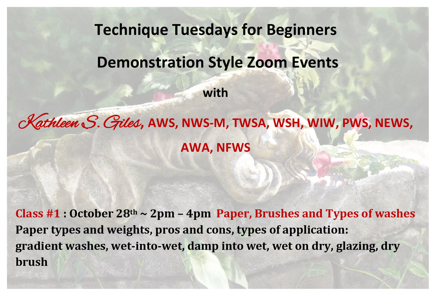 Technique Tuesdays: Paper, Brushes and Types of Washes Live on Zoom