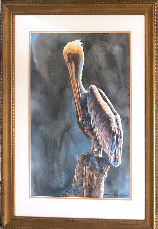 Original Watercolor Painting Pelican