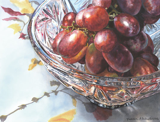 Original Watercolor Painting of "Grape Still-life"