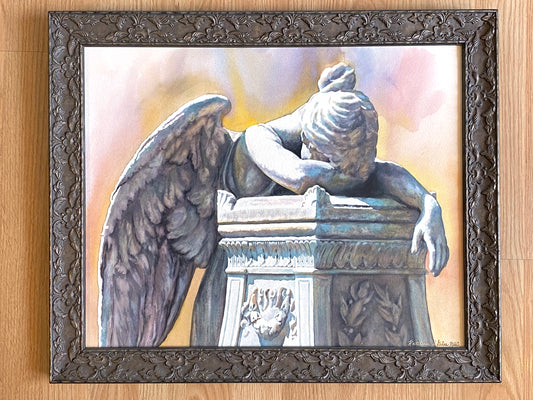 Original Watercolor Painting of "Weeping Angel"