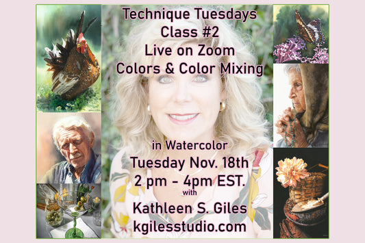 Technique Tuesdays: Class #2 Colors and Color Mixing Live on Zoom